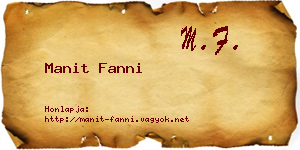 Manit Fanni névjegykártya
